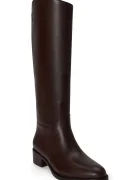 Lauren Ralph Lauren ботуши под коляното дамски от кожа Kyle кафяви 802P12995003