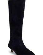 Lauren Ralph Lauren ботуши под коляното дамски от велур Frncsa Tl Hl тъмносини 802P15726004