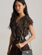 Lauren Ralph Lauren чанта crossbody дамска от кожа черна 432P11743