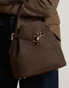 Lauren Ralph Lauren чанта дамска от кожа кафява 431P18459