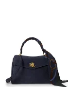 Lauren Ralph Lauren чанта дамска от велур тъмносиня 431P18421