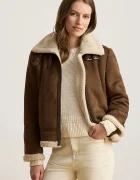 Lauren Ralph Lauren късо дамско яке от имитация на велур кафяво 297P04122