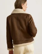 Lauren Ralph Lauren късо дамско яке от имитация на велур кафяво 297P04122