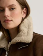 Lauren Ralph Lauren късо дамско яке от имитация на велур кафяво 297P04122