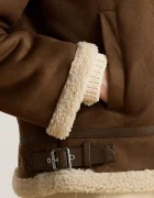 Lauren Ralph Lauren късо дамско яке от имитация на велур кафяво 297P04122