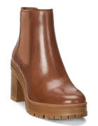Lauren Ralph Lauren Кожени боти челси Cailie в кафяво с дебел ток 802937825002