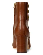 Lauren Ralph Lauren Кожени боти Kenndi Bt Hl в кафяво с дебел ток 802980064001