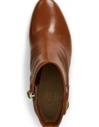 Lauren Ralph Lauren Кожени боти Kenndi Bt Hl в кафяво с дебел ток 802980064001