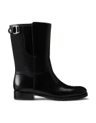 Lauren Ralph Lauren Кожени боти Tasha Mid в черно с равна подметка 802P06251001