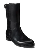 Lauren Ralph Lauren Кожени боти Tasha Mid в черно с равна подметка 802P06251001