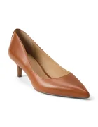 Lauren Ralph Lauren Кожени обувки с тънък ток Adrienne в кафяво с нисък ток 802P09030002