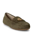 Lauren Ralph Lauren мокасини дамски от велур Barnsbury зелени 802821629036
