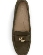 Lauren Ralph Lauren мокасини дамски от велур Barnsbury зелени 802821629036