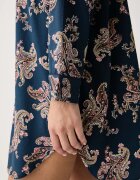 Lauren Ralph Lauren нощница дамска с памук тъмносиня ILN32529