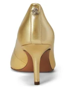 Lauren Ralph Lauren обувки с ток от кожа Lanette златни 802978205002