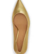 Lauren Ralph Lauren обувки с ток от кожа Lanette златни 802978205002