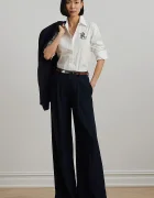 Lauren Ralph Lauren Памучна риза дамска в бяло със свободна кройка с класическа яка 200932538