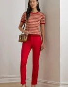 Lauren Ralph Lauren панталон дамски от памук червен със стандартна талия 200811955