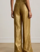 Lauren Ralph Lauren панталон дамски златен с висока талия 200B24599