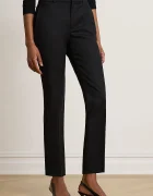 Lauren Ralph Lauren панталон slim fit дамски от памук с еластан черен с висока талия 200P14610