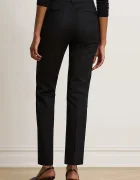 Lauren Ralph Lauren панталон slim fit дамски от памук с еластан черен с висока талия 200P14610