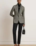 Lauren Ralph Lauren панталон slim fit дамски от памук с еластан черен с висока талия 200P14610