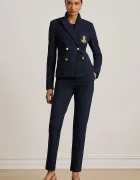 Lauren Ralph Lauren панталон slim fit дамски с вискоза тъмносин 200B22288