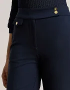 Lauren Ralph Lauren панталон slim fit дамски с вискоза тъмносин 200B22288