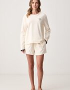 Lauren Ralph Lauren пижама от две части дамска от памук бежова ILN12568