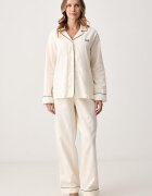 Lauren Ralph Lauren пижама от две части дамска от памук бежова ILN92555