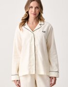 Lauren Ralph Lauren пижама от две части дамска от памук бежова ILN92555