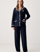 Lauren Ralph Lauren пижама от две части дамска от памук тъмносиня ILN92568