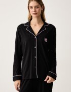 Lauren Ralph Lauren пижама от две части дамска с памук черна ILN92528