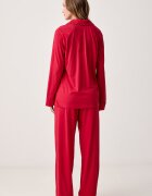 Lauren Ralph Lauren пижама от две части дамска с памук червена ILN92561F