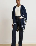 Lauren Ralph Lauren пончо дамско с вълна тъмносиньо 454P23616
