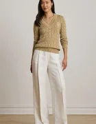 Lauren Ralph Lauren пуловер дамски с памук бежов 200888795