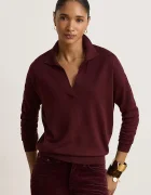 Lauren Ralph Lauren пуловер дамски с памук бордо 200P14056