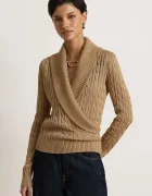 Lauren Ralph Lauren пуловер дамски с памук кафяв 200P14042
