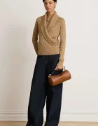 Lauren Ralph Lauren пуловер дамски с памук кафяв 200P14042