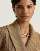 Lauren Ralph Lauren пуловер дамски с памук кафяв 200P14042