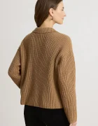 Lauren Ralph Lauren пуловер дамски с вълна кафяв 200979676