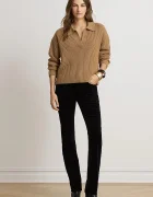 Lauren Ralph Lauren пуловер дамски с вълна кафяв 200979676