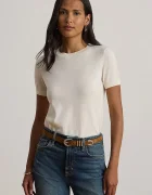 Lauren Ralph Lauren пуловер с къси ръкави дамски с модал бежов 200P14055