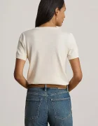 Lauren Ralph Lauren пуловер с къси ръкави дамски с модал бежов 200P14055