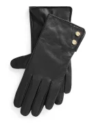 Lauren Ralph Lauren ръкавици дамски от кожа черни 454833083