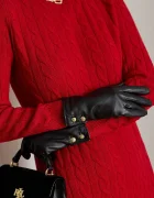 Lauren Ralph Lauren ръкавици дамски от кожа черни 454833083