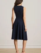 Lauren Ralph Lauren разкроена рокля с вискоза тъмносиня 200980935