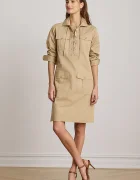 Lauren Ralph Lauren рокля от памук бежова 200P13725