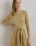 Lauren Ralph Lauren рокля по тялото с памук бежова 200973598