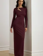 Lauren Ralph Lauren Рокля в бордо дълга с кройка по тялото 253P03589